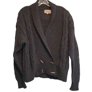 The Import Workshop Cardigan Sweater Size M Wool Blend Shawl Collar Toggle Retro